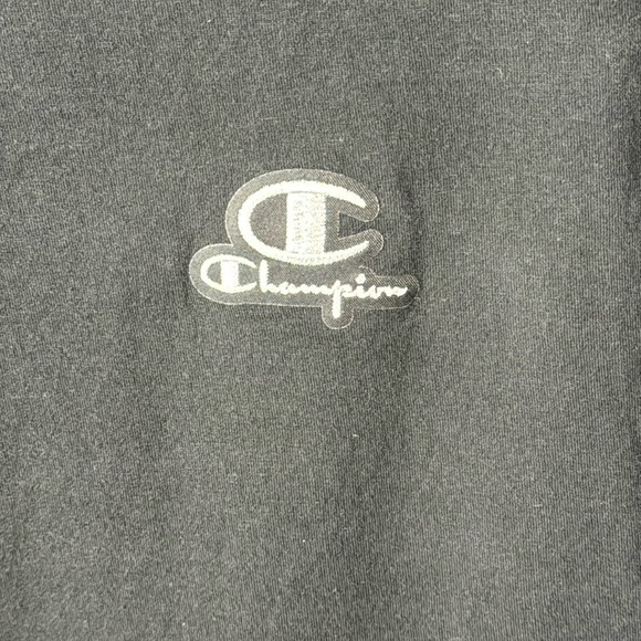 Champion Men's Fitted L Short Sleeve Crew Tee Shirt Black 100% Cotton - Picture 5 of 11